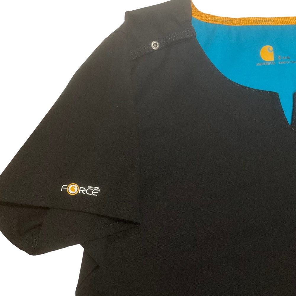 CARHARTT FORCE sz Small Top Short Sleeves Double Pockets Sleeve Pocket Black - Picture 4 of 7
